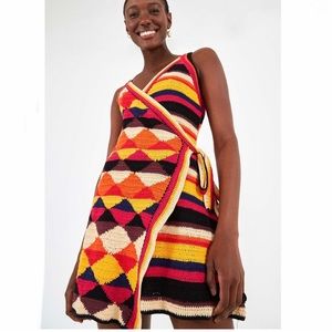 Farm Rio Kint Crochet Wrap Dress Size XS